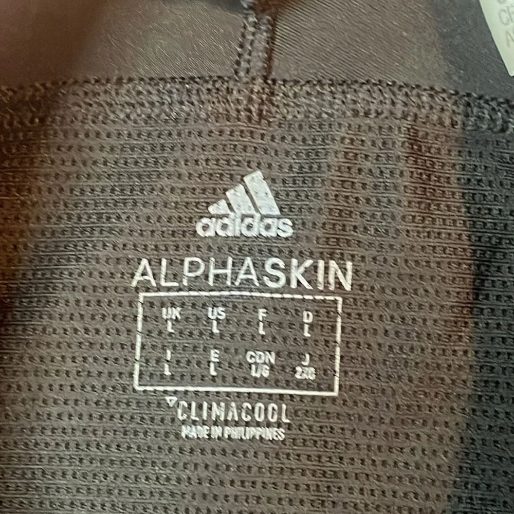 Adidas Men Black Short‎ Sleeve AlphaSkin Shirt Size Large